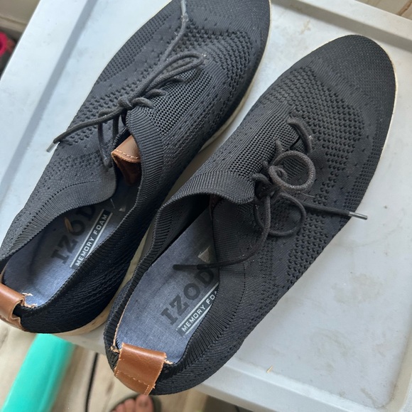 Izod Men's Black Knit Oxfords - Picture 1 of 4